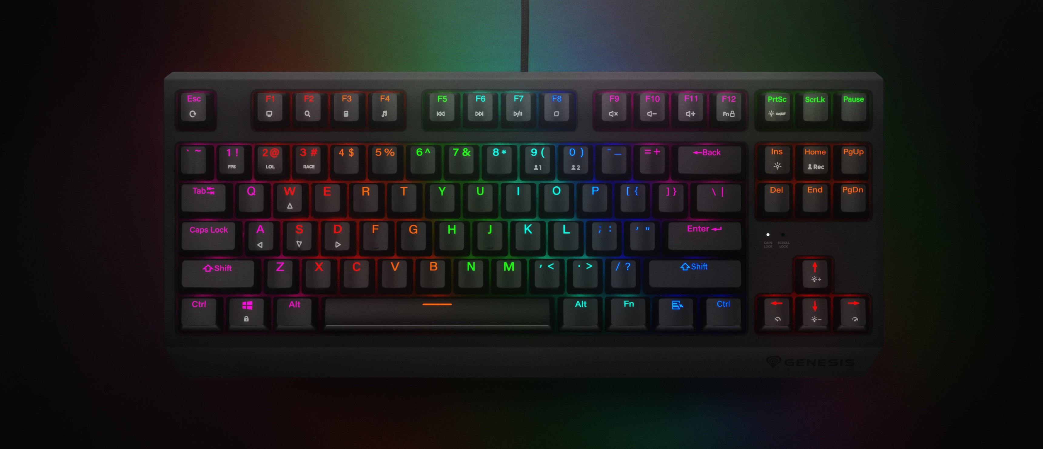 Игровая клавиатура с компактным TKL-дизайном, радужной подсветкой и переключателями Outemu Red. Горячая замена клавиш для кастомизации