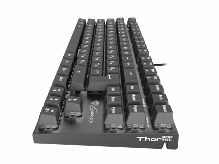 Genesis ИГРОВАЯ КЛАВИАТУРА GENESIS THOR 300 TKL RU РАСКЛАДКА БЕЛАЯ ПОДСВЕТКА МЕХАНИЧЕСКАЯ КРАСНЫЙ ПЕРЕКЛЮЧАТЕЛЬ